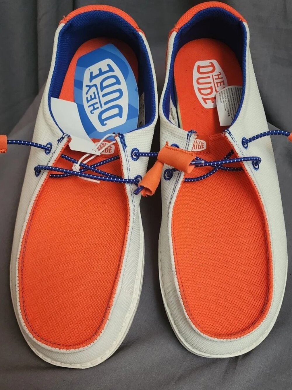 NWT" Size 8 " Hey Dude Wendy FL Gators Orange, White & Blue